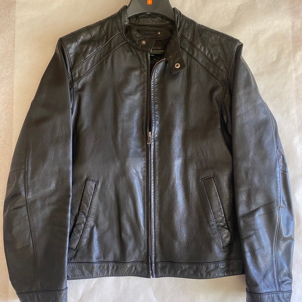 Wilsons Leather Geniune Men Jacket Black Large